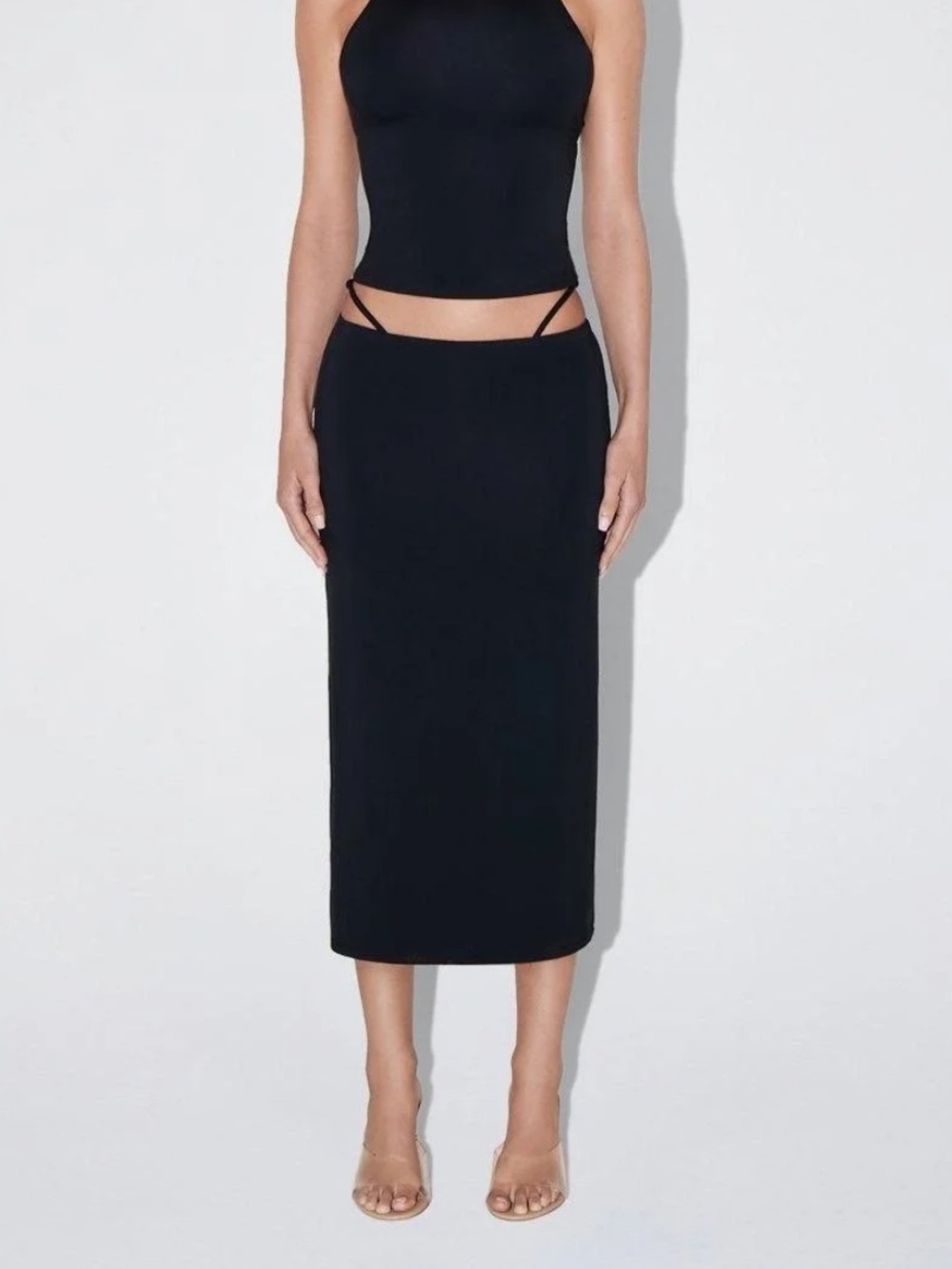 KHY soft stretch midi skirt